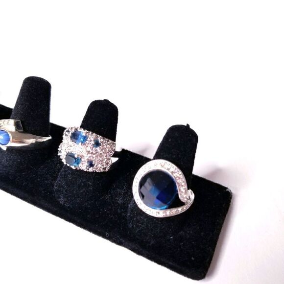 Vintage Silver And Sapphire Ring lot - Picture 4 of 8